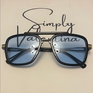 Valentina Black Sunglasses with Light Blue Lenses